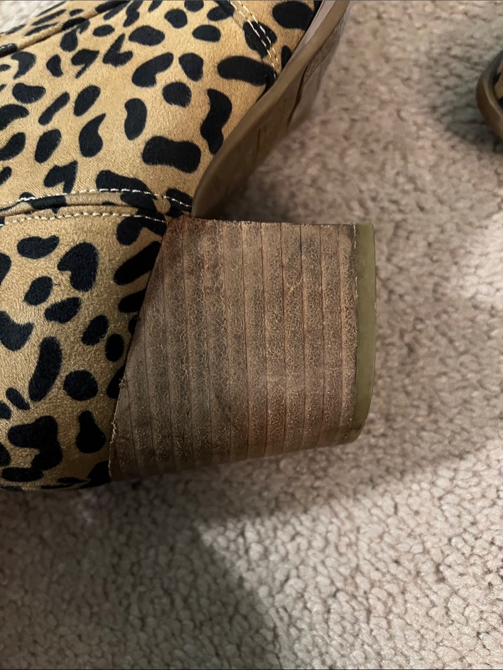 Carlos Santana Leopard Print Ankle Boots - Tan and Black - Picture 10 of 13